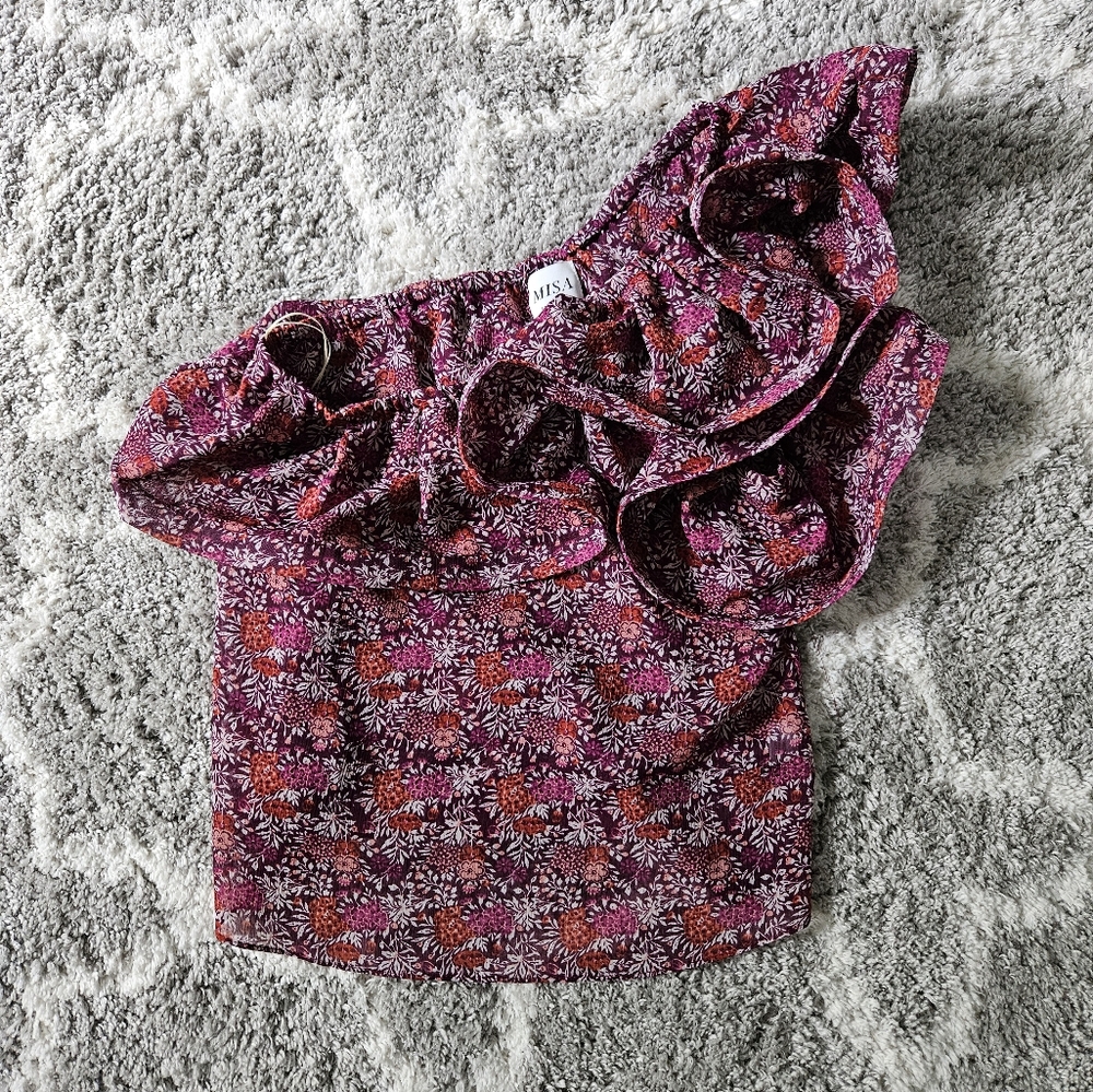 Misa One Shoulder Floral Top